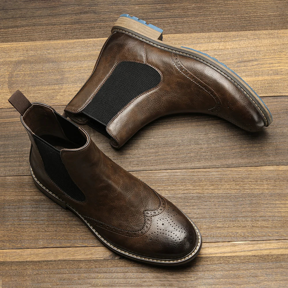 The Ashcombe — Espresso Brogue Chelsea Boot
